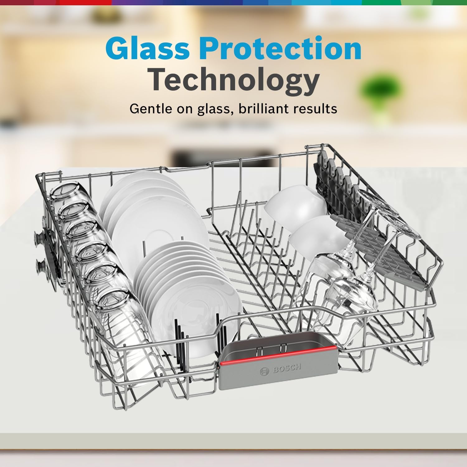 Bosch 14 Place Setting with intensive Kadhai Program, Steam Treatment,WiFi, 3-Stage Adjustable Upper Rack - (SMS6IKW01I - White,Glass Protection Technology)