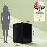 Haier 100 L 2 Star Direct Cool Single Door Mini Bar Refrigerator with Chiller Freezer Box, LED Light for Clear View, Lock & Key and Easy Clean Back (HRD-1252KSA, Black Steel, )