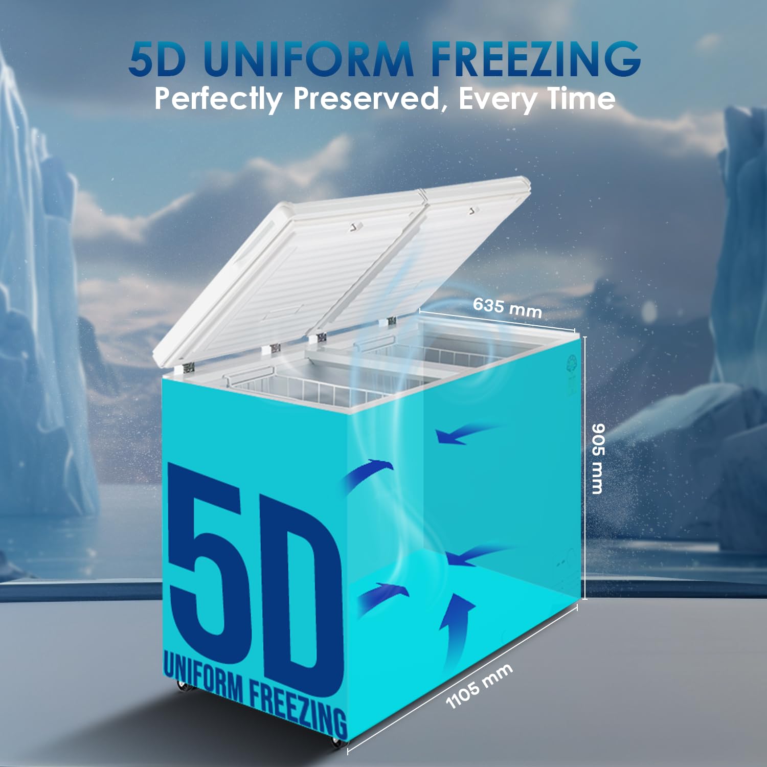 Haier 301 L Double Door Standard Deep Freezer (White, Convertible Freezer, HFC-320DM5, 5 Star)