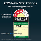 Samsung 256 L, 3 Star, Bespoke AI, Convertible, Digital Inverter Frost Free Double Door Refrigerator (RT80H30U3THL, Silver, Refined Inox, 2026 Model)