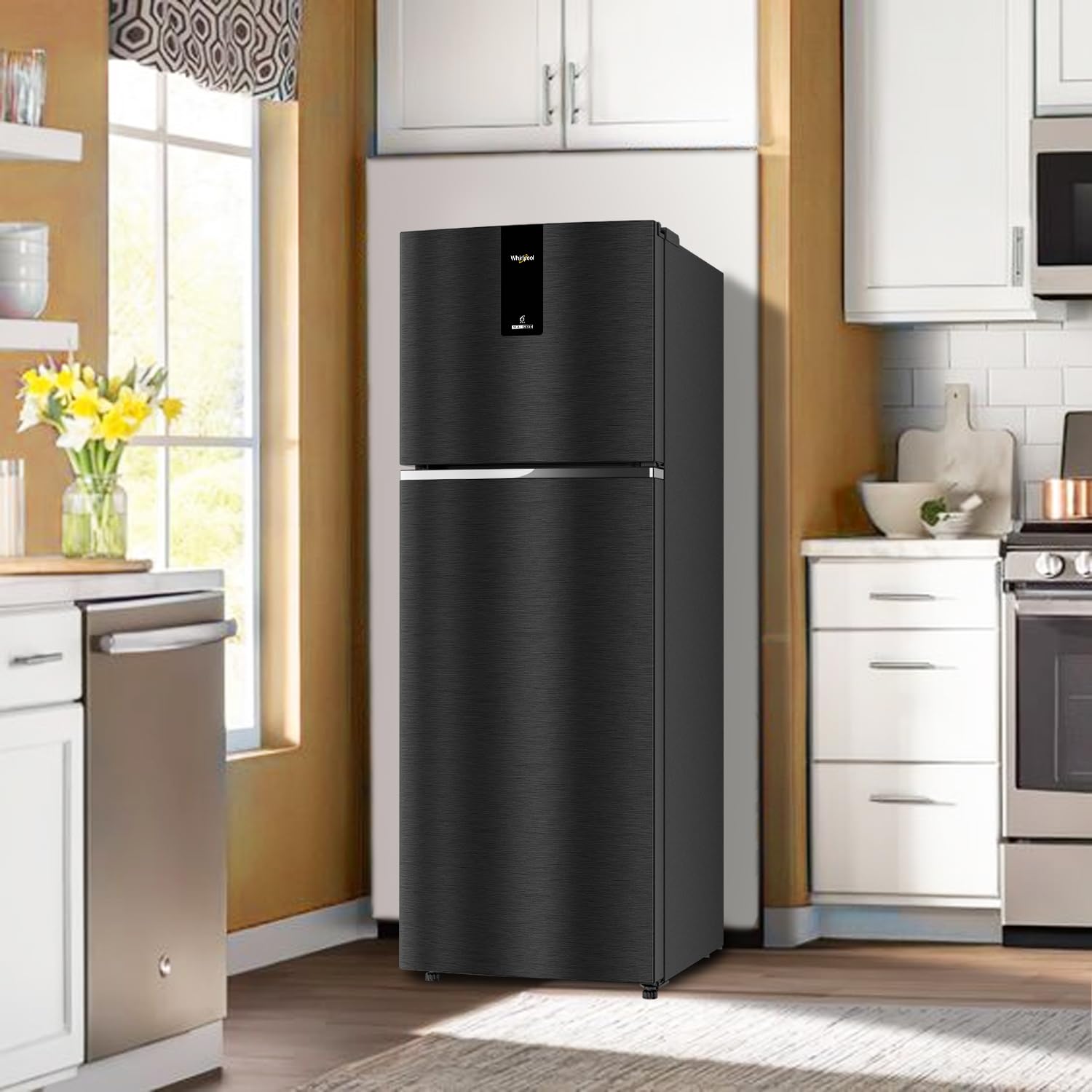 Whirlpool 327 L 3 Star IntelliFresh Inverter Frost Free Double Door Refrigerator (IF INV ELT DF375 OMEGA BLACK(3S)-TL, Black, 2023 Model)