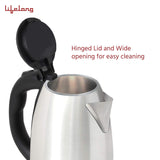 Lifelong LLEK15 Electric Kettle 1.5L with Stainless Steel Body, Easy and Fast Boiling of Water for Instant Noodles, Soup, Tea etc. ,(Silver)