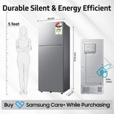 Samsung 330 L, 3 Star, Convertible 5-in-1, Digital Inverter, Frost Free Double Door, WiFi Enabled Bespoke AI Refrigerator (RT34DG5A4DS8HL, Elegant Inox, Silver)