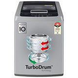 LG 6.5 Kg 5 Star Inverter Turbodrum Fully Automatic Top Loading Washing Machine (T65SKSF4Z, 3 Smart Motion, Tub Clean, Middle Free Silver)-(Touched Up)