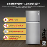 LG 380 L 3 Star Frost-Free Smart Inverter Double Door Refrigerator (GL-S412SPZX, Shiny Steel)