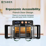 Faber Air Fryer Oven 25L, Digital Control, Bake Tray, SS Wire Tray&Basket, Crumb Tray, Rotisserie Kit|15 Preset Auto Program|Roast,Fry,Toast,Defrost|Convection Function|FAO 25L 15F BK|1700 W Black