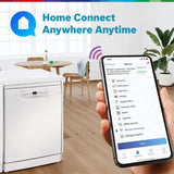 Bosch 14 Place Setting with intensive Kadhai Program, Steam Treatment,WiFi, 3-Stage Adjustable Upper Rack - (SMS6IKW01I - White,Glass Protection Technology)