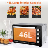 Inalsa Oven MasterChef 46SSRC OTG (46 Liter) with Motorised Rotisserie and Convection, 2000W, 4 Stage Heat Selection, Stainless-Steel Finish| Suitable For Big Families (Silver)