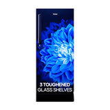 Haier 190L 5 Star Direct Cool Single Door Refrigerator | 3 Toughened Glass Shelves | Fast Ice Making in Just 60 minutes | Large Veg Box| Easy Clean Back (HED-205MDB-P, Marine Dahelia, Base Stand)
