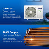 Voltas 1.5 ton 3 Star, Inverter Split AC (Copper, 4-in-1 Adjustable Mode, Anti-dust Filter, 183V Vectra CAW, White)