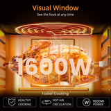 INALSA Non-Toxic Ceramic Coated Air fryer 5.5 L&1600 W Power|No PTFE,PFAS,PFOA &Microplastics|Visible Window|Digital Touch Panel,8 Presets|Low Oil Healthy Cooking, Tasty Fry CDW 5.5