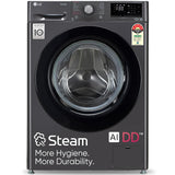 LG 8 Kg, 5 Star, AI Direct Drive Technology, Steam & 6 Motion DD Fully-Automatic Front Load Washing Machine (FHP1208Z3M, Intelligent & Convenient Fabric Care, Allergy Care, Middle Black)