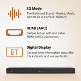 Akai SB120, 2.1 Channel Soundbar with 120 Watts Wired Subwoofer for Extra Deep Bass, Black