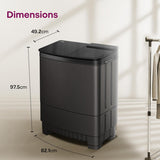 Godrej 8 Kg 5 Star, With Soft Shut Wash Lid, Semi-Automatic Top Loading Washing Machine (WSEDGE ULTS 80 5.0 DB2M CSGR, Crystal Grey, Stainless Steel Wash and Spin Drum)