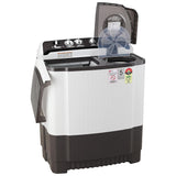 LG 8.0 Kg 5 Star Semi-Automatic Top Loading Washing Machine with Roller Jet Pulsator, Wind Jet Dry, Soak & Rat Away Technology (P8030SGAZ, Collar Scrubber & Rust Free Plastic Base, Dark Gray)