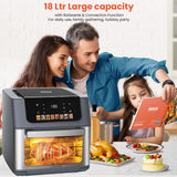 INALSA Air Fryer Oven 2100 W|18 L Capacity|8 Preset Functions with Roast,Reheat,Dehydrate,Bake|LED Touch Display|Rotisserie & Convection, Aero Crisp Pro18