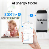 Samsung 8 Kg, 5 Star, AI Wash, Ecobubble, AI Energy Mode, AI VRT+, Super Speed, Soft Closing Door, Wi-Fi, Digital Inverter, Fully-Automatic Top Load Washing Machine (WA80F08S2LTL, Lavender Gray)