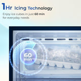Haier 190 L 4 Star Direct Cool Single Door Refrigerator with Fast Ice Making, Easy Clean Back, Large Vegetable Box (HED-204TMIBA-N, Marine Ivy, Base Stand Drawer, )