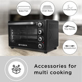 Faber 34L 1600W OTG | Bake, Toast, Roast, Grill | 4 Heating Functions, Upper & Lower Heating, Rottisserie, 360