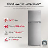 LG 322 L 3 Star Frost-Free Smart Inverter Double Door Refrigerator (GL-S342SDSX, Dazzle Steel, Convertible with Express Freeze)