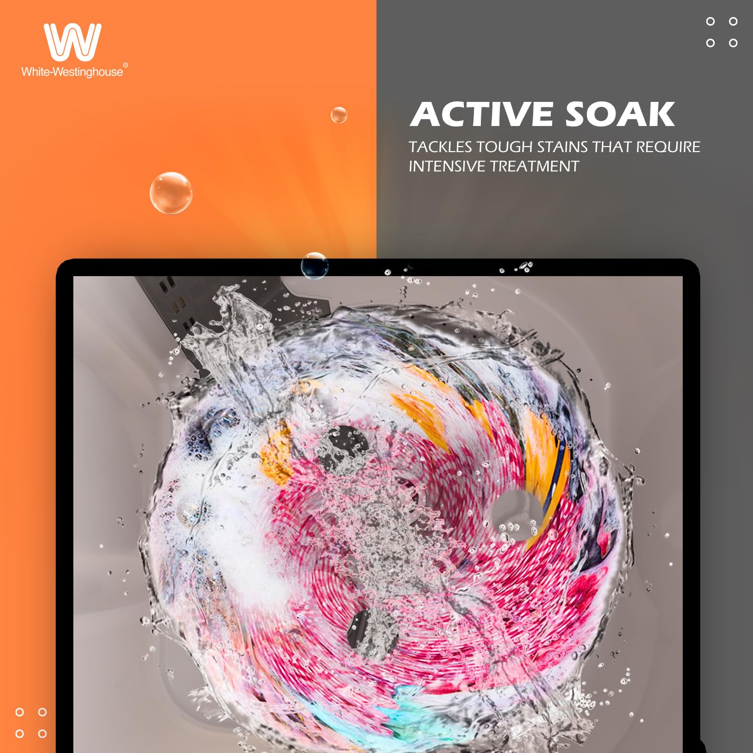 White Westinghouse 7.5 kg 3D Wash Semi Automatic Top Loading Washing Machine (SFW7500/ BLACK/ 2023)