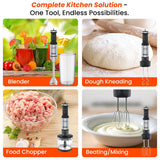 INALSA Hand Blender Mixer|1700W Copper Motor|Chopper,Dough Maker,Whisker & Jar Attachment|Low Noise|20 Speed Control & Turbo Function|BPA Free|Anti-Splash,Robot Inox 1700 Mix N Blend