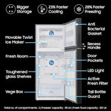 Samsung 396 L, 3 Star, Convertible 5-in-1, Digital Inverter, Frost Free Double Door, Bespoke AI WiFi Enabled Refrigerator (RT41DG6A4DB1HL, Black Matte)