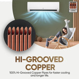 LG 2 Ton 3 Star DUAL Inverter Split AC (Copper, AI Convertible 6-in-1, Diet Mode+, Faster Cooling & Energy Saving, 4 Way Swing, HD Filter with Anti-Virus Protection, US-Q24ENXE, White)