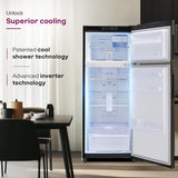 Godrej 272 L 3 Star Convertible Technology, 30 days Farms Freshness Inverter Frost Free Double Door Refrigerator(, RF EON 294C RCIT FS ST, Fossil Steel) (Touched Up)