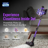 KENT Zoom Turbo Vacuum Cleaner 11614b Cordless Vacuum Cleaner with Swappable Battery (Black, Purple)