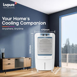 Livpure Coolmist Personal Air Cooler-48 L With 12'' Fan, Anti-Bacterial Honeycomb Pad, Ice Chamber And 2 Year Warranty On Motor (White Colour),170 Watts