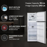 LG 380 L 3 Star Frost-Free Smart Inverter Double Door Refrigerator (GL-S412SPZX, Shiny Steel)