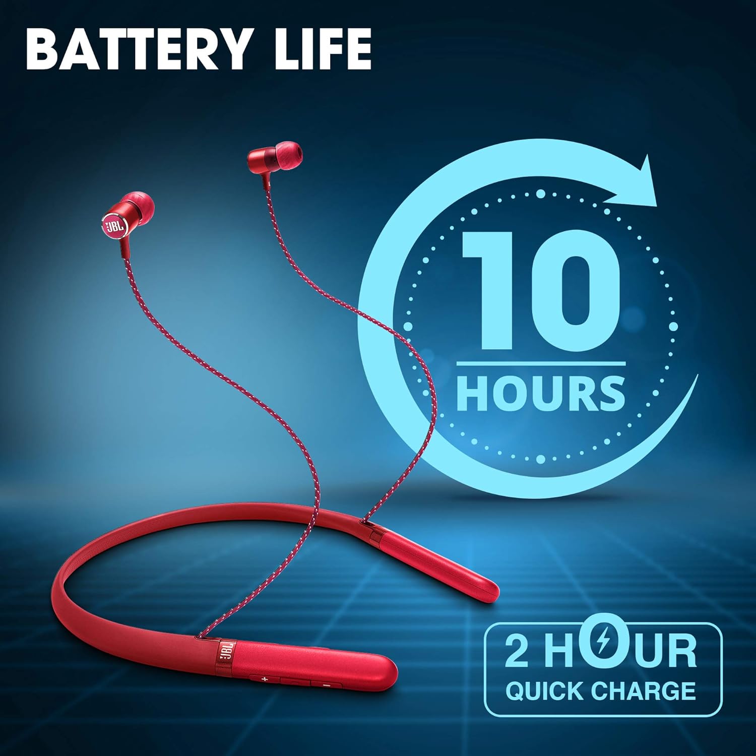 JBL LIVE200BT Bluetooth Wireless in Ear Earphones with Mic with 10 Hours Playtime, Multi Point Connectivity & Premium Aluminum Housing (Red)