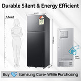 Samsung 350 L, 3 Star, Convertible 5-in-1, Digital Inverter, Frost Free Double Door, WiFi Enabled Bespoke AI Refrigerator (RT38DG5A4DBXHL, Luxe Black)