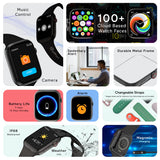 pTron Force X12S Bluetooth Calling Smartwatch, 1.85" Full Touch HD Display, Functional Crown, Real Heart Rate Monitor, SpO2, WatchFaces, 5 Days Battery Life, Fitness Trackers & IP68 Waterproof (Black)
