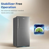 Haier 190 L 5 Star Direct Cool Inverter Single Door Refrigerator with Fast Ice Making, Easy Clean Back, Large Vegetable Box (HED-205DSA-P, Dazzle Steel, )