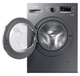 Samsung 7 kg, 5 star, EcoBubble Technology, Hygiene Steam with Inbuilt Heater, Digital Inverter, Fully-Automatic Front Load Washing Machine (WW70R22EK0X/TL, INOX GRAY)