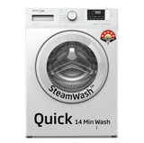 Voltas Beko, A Tata Product 7 Kg 5 Star Inverter, Quick 14-Min Wash Fully Automatic Front Load Washing Machine (WFL7012B7JVBKA/WXV, White, Inbuilt Heater/Hygiene Steam/Digital Display)