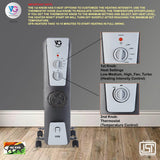 VG OFR Room Heater 13 Fin 2900 Watts Oil Filled Room Heater with PTC Ceramic Fan Heater(OFR 13F DLX Black)
