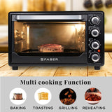 Faber 34L 1600W OTG | Bake, Toast, Roast, Grill | 4 Heating Functions, Upper & Lower Heating, Rottisserie, 360