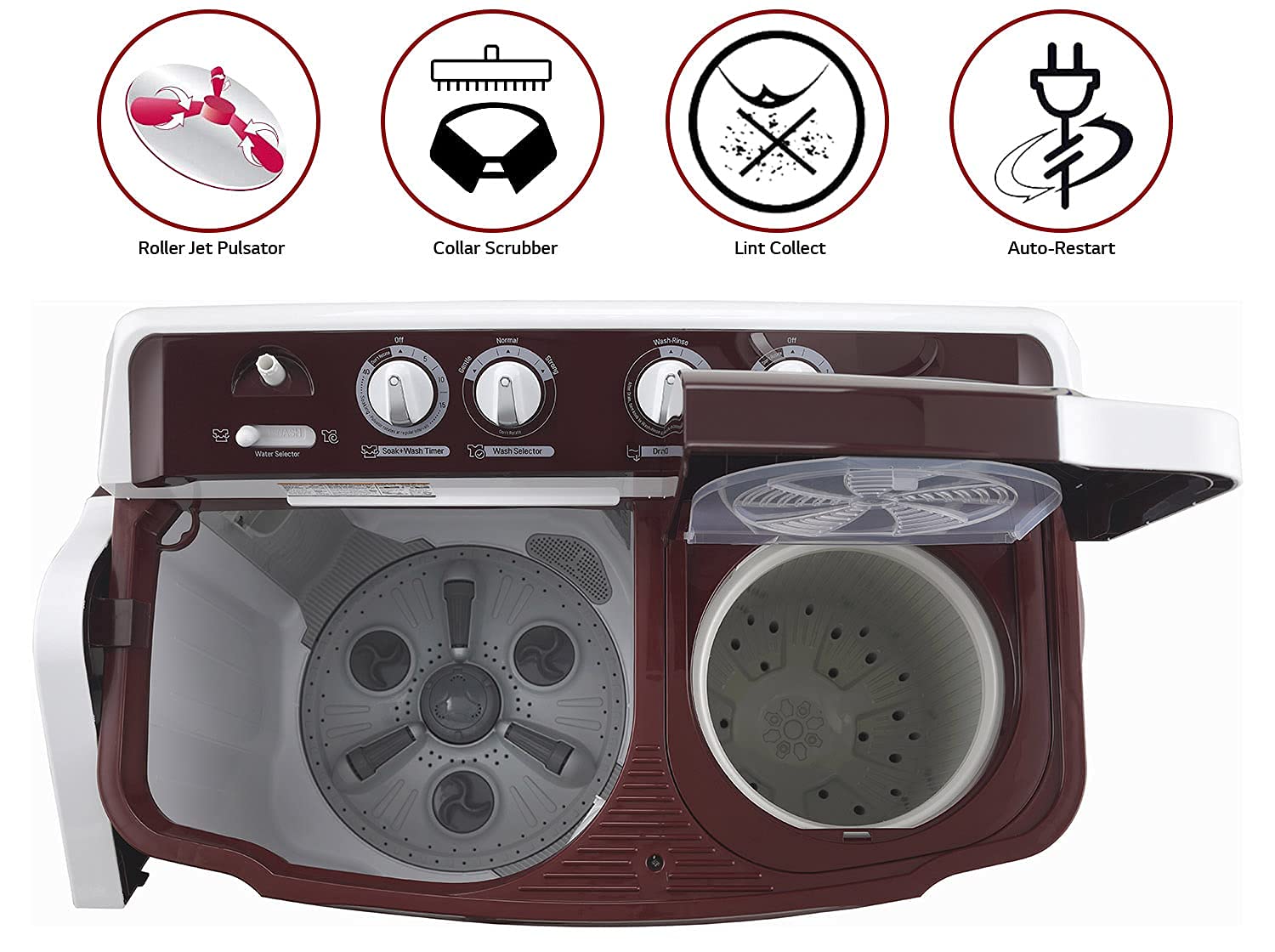 LG 8 kg Semi Automatic Top Load Washing Machine, P8035SRAZ