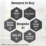 Samsung 10 Kg, 5 Star, AI Wash, Ecobubble, AI Energy Mode, AI VRT+, Soft Closing Door, Wi-Fi, Digital Inverter, Fully-Automatic Top Load Washing Machine (WA80F10E2LTL, Lavender Gray)