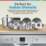 Bosch 13 Place Setting Dishwasher with Intensive Kadhai Program, No Pre-Rinse, 70? Hot water wash, Half Load Option & Extra Cutlery Box - (SMS66GI01I, Silver, Glass Protection Technology)
