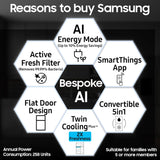 Samsung Smart Choice 467 L, 3 Star, Convertible 5-in-1, Digital Inverter, Frost Free Double Door, Bespoke AI WiFi Enabled Refrigerator (RT80F51C3KHL, Luxe Black)