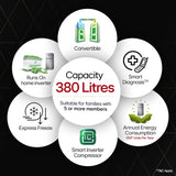 LG 380 L 3 Star Frost-Free Smart Inverter Double Door Refrigerator (GL-S412SPZX, Shiny Steel)