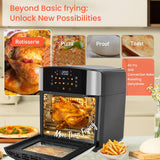 INALSA Air Fryer Oven|16L, 1800W|Stainless Steel Body12-in-1 Functions,Fry,Bake,Grill,Dehydrate,Roast& Reheat|10 Preset|Rotisserie & Convection|Dishwasher Safe Accessories|2Yr