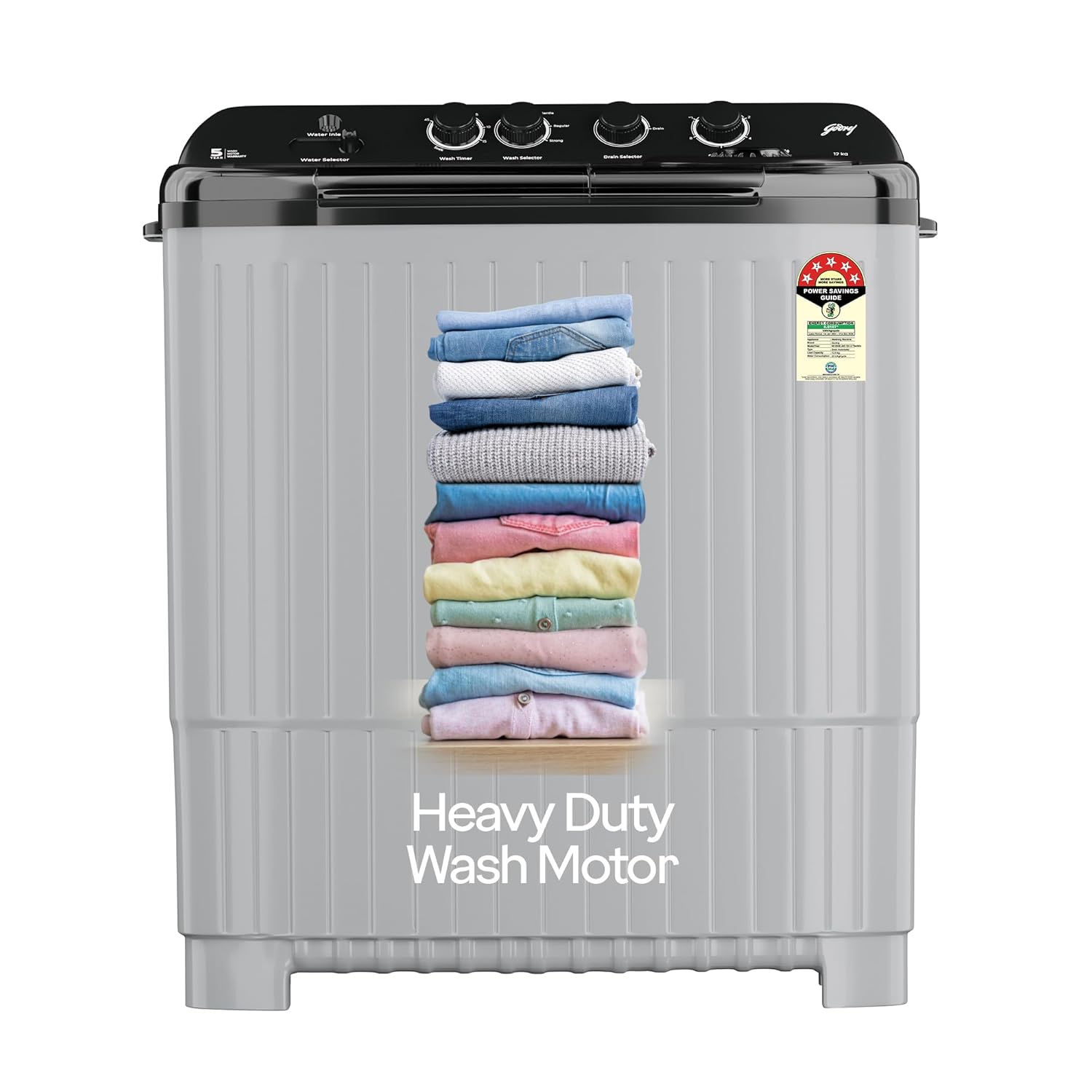 Godrej 12 Kg 5 Star Semi-Automatic Top Load Washing Machine (WS EDGE UNO 120 5.0 PB4 MIGR)