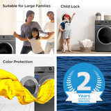 Midea 8Kg/5Kg 5 Star Inverter Fully Automatic Washer Dryer (Mf100D80B/T-In, Titanium Silver, Inbuilt Heater) - Front Load