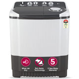 LG 7 Kg 5 Star Wind Jet Dry Semi-Automatic Top Loading Washing Machine (P7010NGAZ)