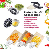 INALSA Food Processor with Atta Kneader 800 Watts|1.4L Processing Bowl 7 Accessories including Dough Maker Electric Chopper,French Fry Cutter, Slicer,Shredder,Meat Mincer Dough Maker Machine, Easy Prep